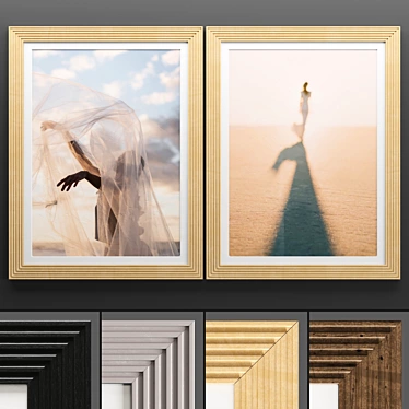 Modern Art Frames Set 3D model image 1 