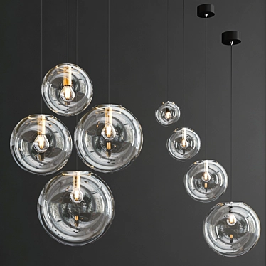 Globe Pendant Light with Glass and Metal Construction 3D model image 1 