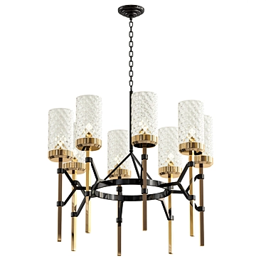 Elegant Vortex Crystal Chandelier 3D model image 1 