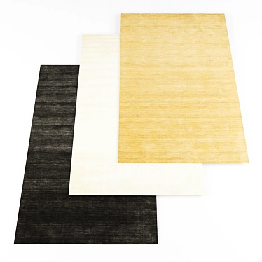 Versatile Rug Collection: 5 Textured Designs 3D model image 1 