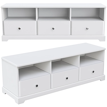 Classic White TV Stand 3D model image 1 