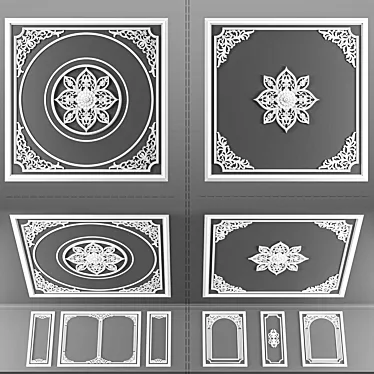 Elegant White Decorative Frame 3D model image 1 