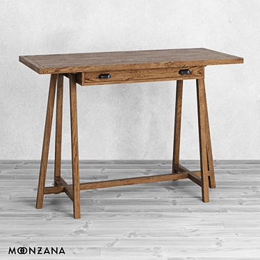 Prinmaker Bar Counter in Oak - Moonzana 3D model image 1 