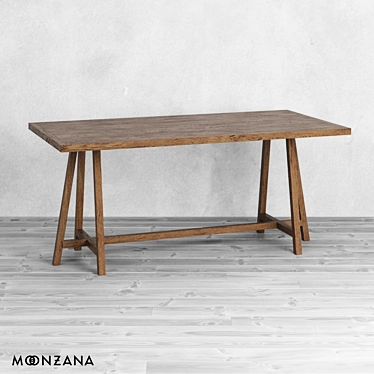 Printmaker Oak Dining Table 3D model image 1 