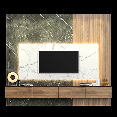 Sleek TV Stand: Ready for Visualizations 3D model image 1 