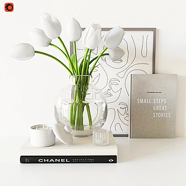 Tulip Bouquet Home Decor Set 3D model image 1 