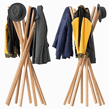 Sciangai Folding Coat Rack 3D model image 1 