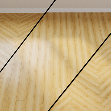 Golden Wheat Oak Wood Vinyl Tiles 3D model image 1 