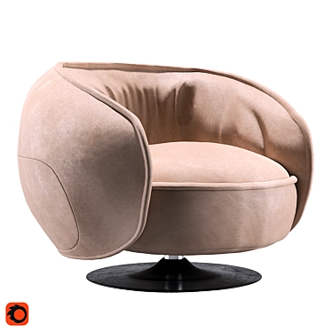 Elegant Leon Nabuk Kiwi Chair 3D model image 1 