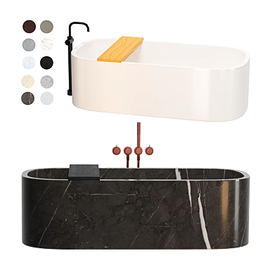 COCOON Bathtub Set: Luxury Design 3D model image 1 