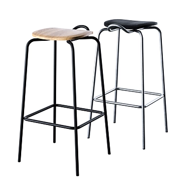 Modern Steel Forcina Bar Stool 3D model image 1 