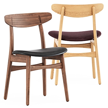 CH30P Chair: Sleek Scandinavian Design 3D model image 1 