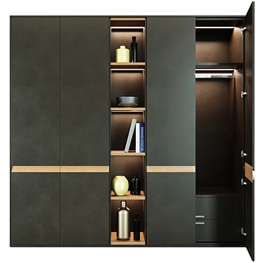 Hulsta Design F Wardrobe: German Craftsmanship at its Finest 3D model image 1 