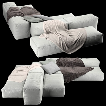 Extra Comfort Modular Sofa: Elegant, Practical & Durable 3D model image 1 