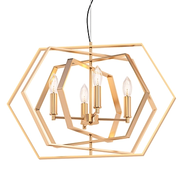 Damaris Gold Chandelier: Illuminating Elegance. 3D model image 1 