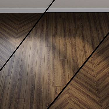Dark Brown Oak Vinyl Flooring 3D model image 1 