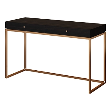 Modern Oak and Copper Dressing Table 3D model image 1 