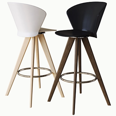 Sleek Bahia Stool - Calligaris 3D model image 1 