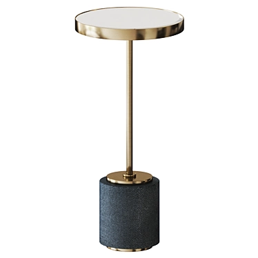 Sleek Round Drink Table with Shagreen Base 3D model image 1 