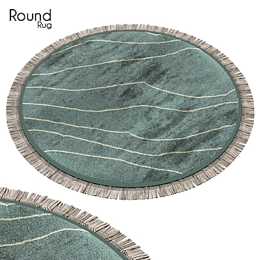 Round Plush Grey Rug 3D model image 1 