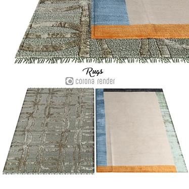 Stylish Polys Carpets 3D model image 1 