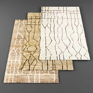 Contemporary Rugs Set - High-Resolution Textures 3D model image 1 