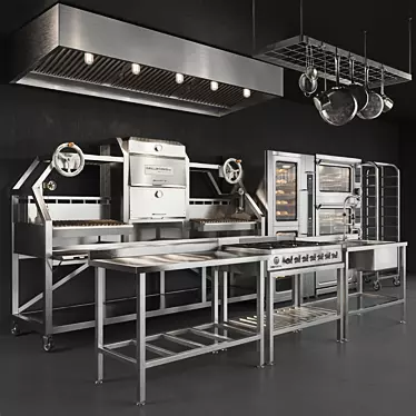 Meshsmooth Kitchen Equipment Set 3D model image 1 