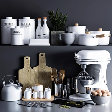 Sleek Kitchen Set: Modern Design 3D model image 1 