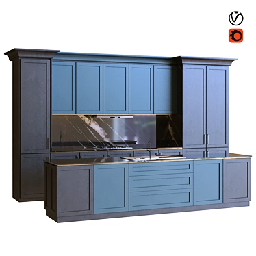 Modern Kitchen Set 010 3D model image 1 