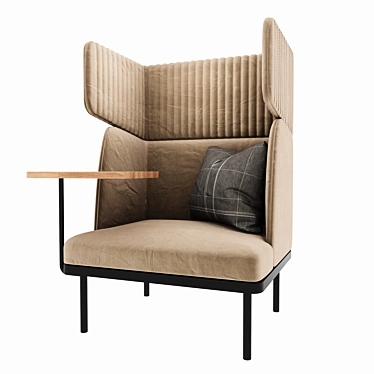 Elegant Cadence Highback Sofa 3D model image 1 