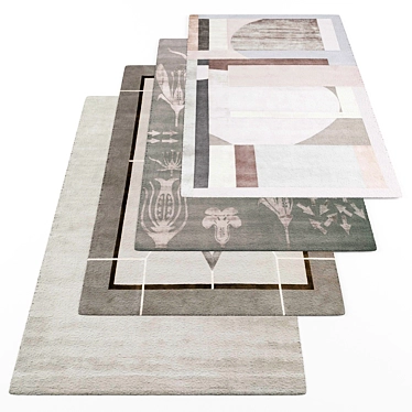 Contemporary Style Rugs Set 3D model image 1 