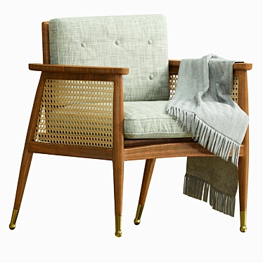 Boho Chic Nadia Caned Chair 3D model image 1 