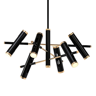 Sleek Rainer Black Chandelier 3D model image 1 