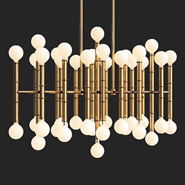 Sleek Meurice Rectangular Chandelier 3D model image 1 