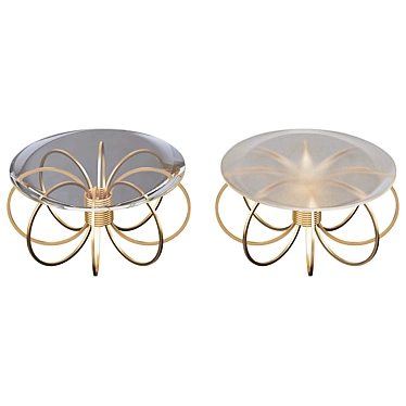 Glamorous Gold Metal & Glass Coffee Table 3D model image 1 
