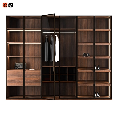 Spacious 2400mm Cupboard 3D model image 1 