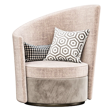 Elegant Beige Armchair: Camille 3D model image 1 