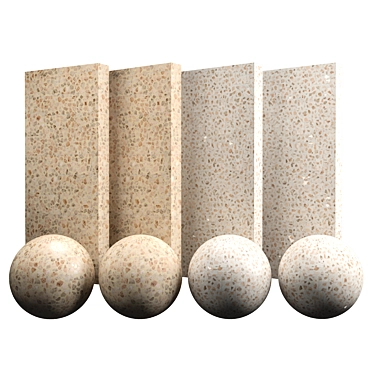 Terrazzo Brick Texture: High-Quality PBR for 3D Rendering 3D model image 1 