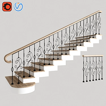 Sleek Stairwell Solution 3D model image 1 