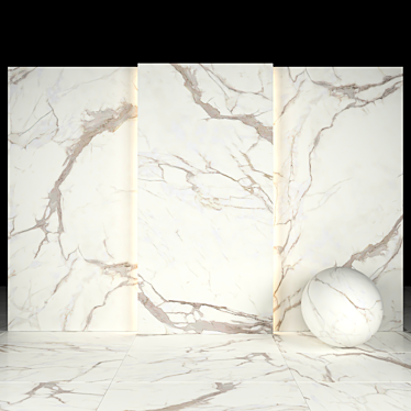 Elegant White Calacatta Marble 3D model image 1 