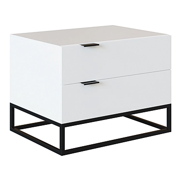 Estetico White Bedside Table - Modern Style 3D model image 1 