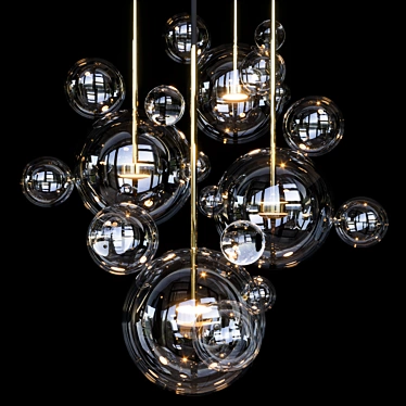 Elegant Brass Globe Suspension 3D model image 1 