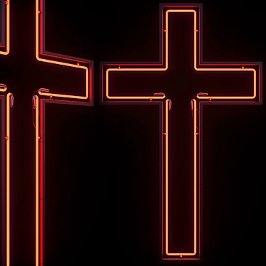 Neon Cross: Illuminating Beauty 3D model image 1 