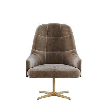 Richmond Beige Swivel Armchair - Stylish and Comfortable 3D model image 1 