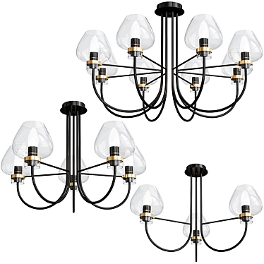 Elegant Ilona Chandeliers Set 3D model image 1 