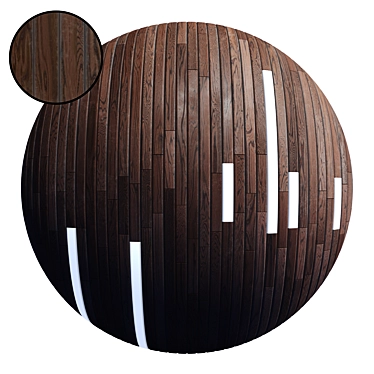 Striped Wood Light Panels: PBR 4K, 2 Mats 3D model image 1 
