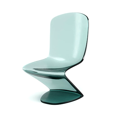 Sleek Lucite Zig-Zag Chair 3D model image 1 