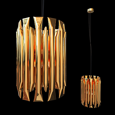 LoftDesigne 7805 Pendant Light: Modern Metal and Glass Design with 3 Lamps 3D model image 1 