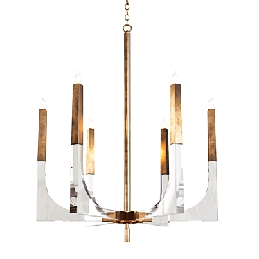 Elegant Acrylic Frame Chandelier 3D model image 1 