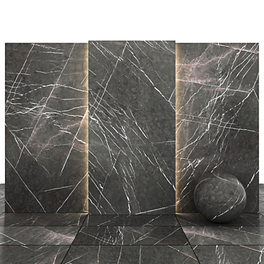 Gray Marble Textured Tiles 3D model image 1 